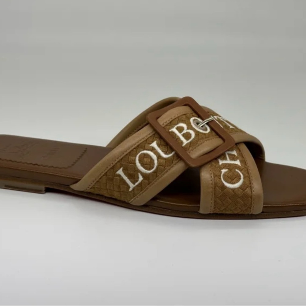 Christian Louboutin Brown Slide Sandals - Picture 3 of 9